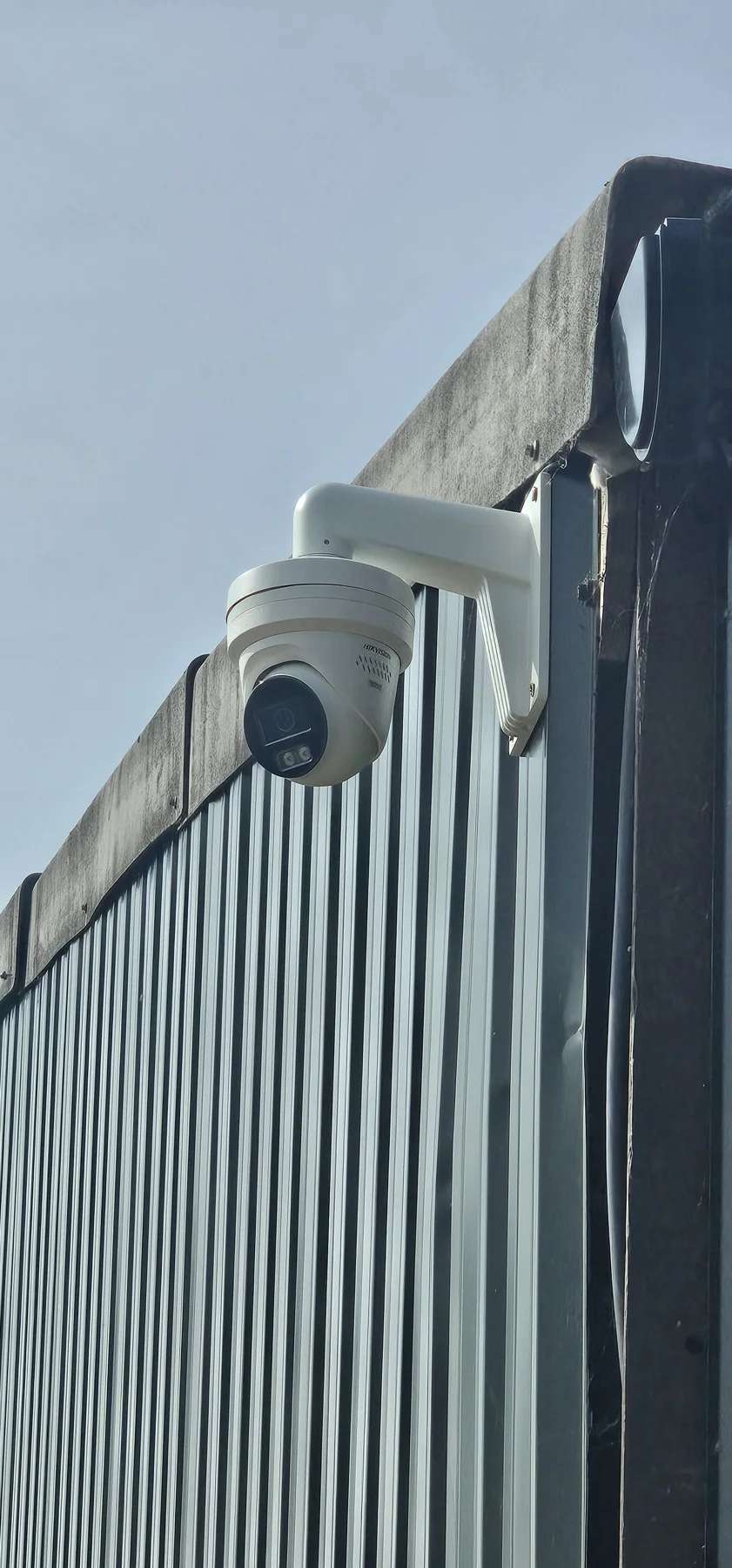 CCTV camera installed on a workshop exterior at JC Fabrications